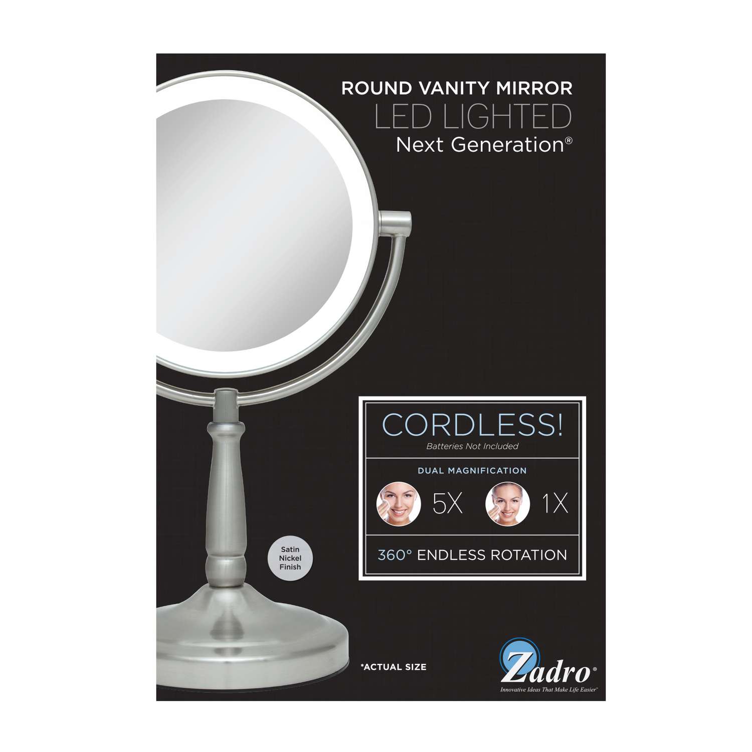 Zadro round deals vanity mirror