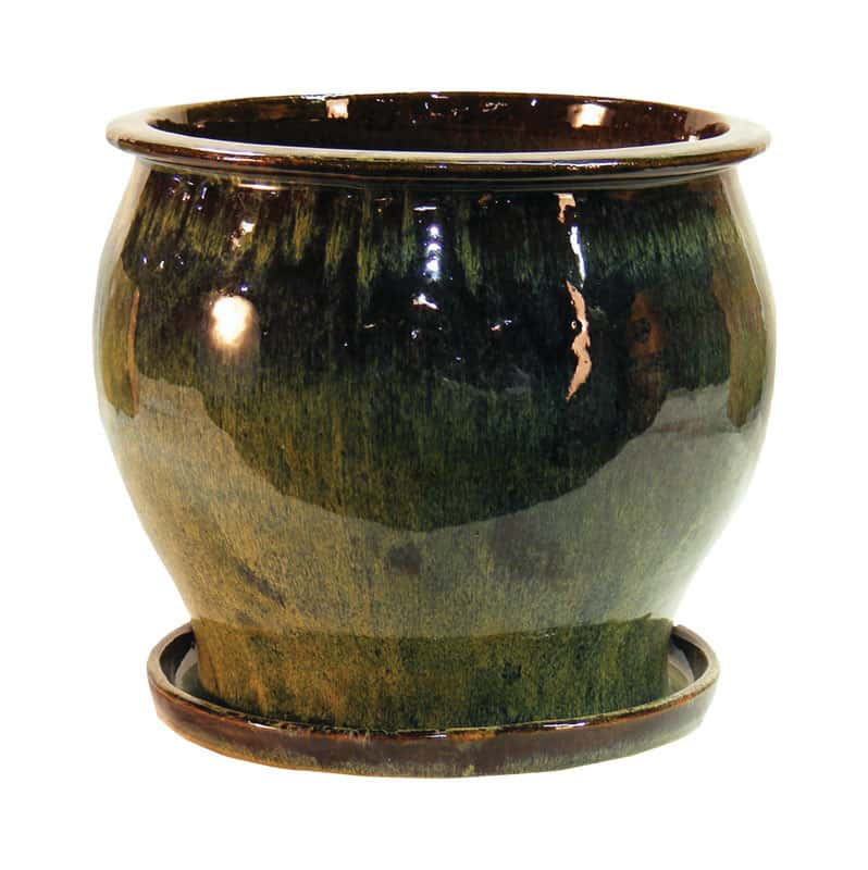 Trendspot 8 in H Ceramic Pot  Green Ace  Hardware 