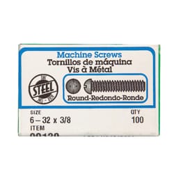 HILLMAN No. 6-32 Ga. X 3/8 in. L Combination Round Head Zinc-Plated Steel Machine Screws 100 pk