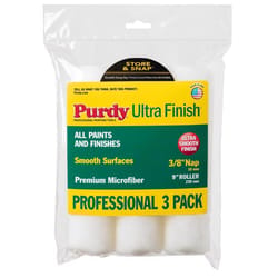 Purdy Ultra Finish Microfiber 9 in. W X 3/8 in. Regular Paint Roller Cover 3 pk