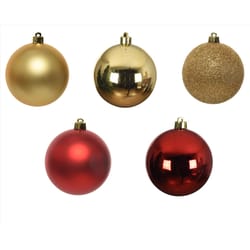 Decoris Gold/Red Assorted Shatterproof Ornaments