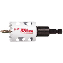 Milwaukee Hole Dozer 1-1/2 in. Bi-Metal 2.7 in. L X 3/8 in. D Hole Saw with Arbor and Pilot Bit