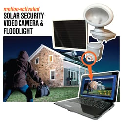 Maxsa Motion-Sensing Solar Powered LED White Security Light with Video Camera