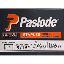 Paslode 1/2 in. W X 5/16 in. L 20 Ga. Wide Crown Staples 5000 pk