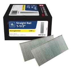 Grip-Rite 1-1/2 in. L X 16 Ga. Straight Strip Electro Galvanized Finish Nails 2500 pk