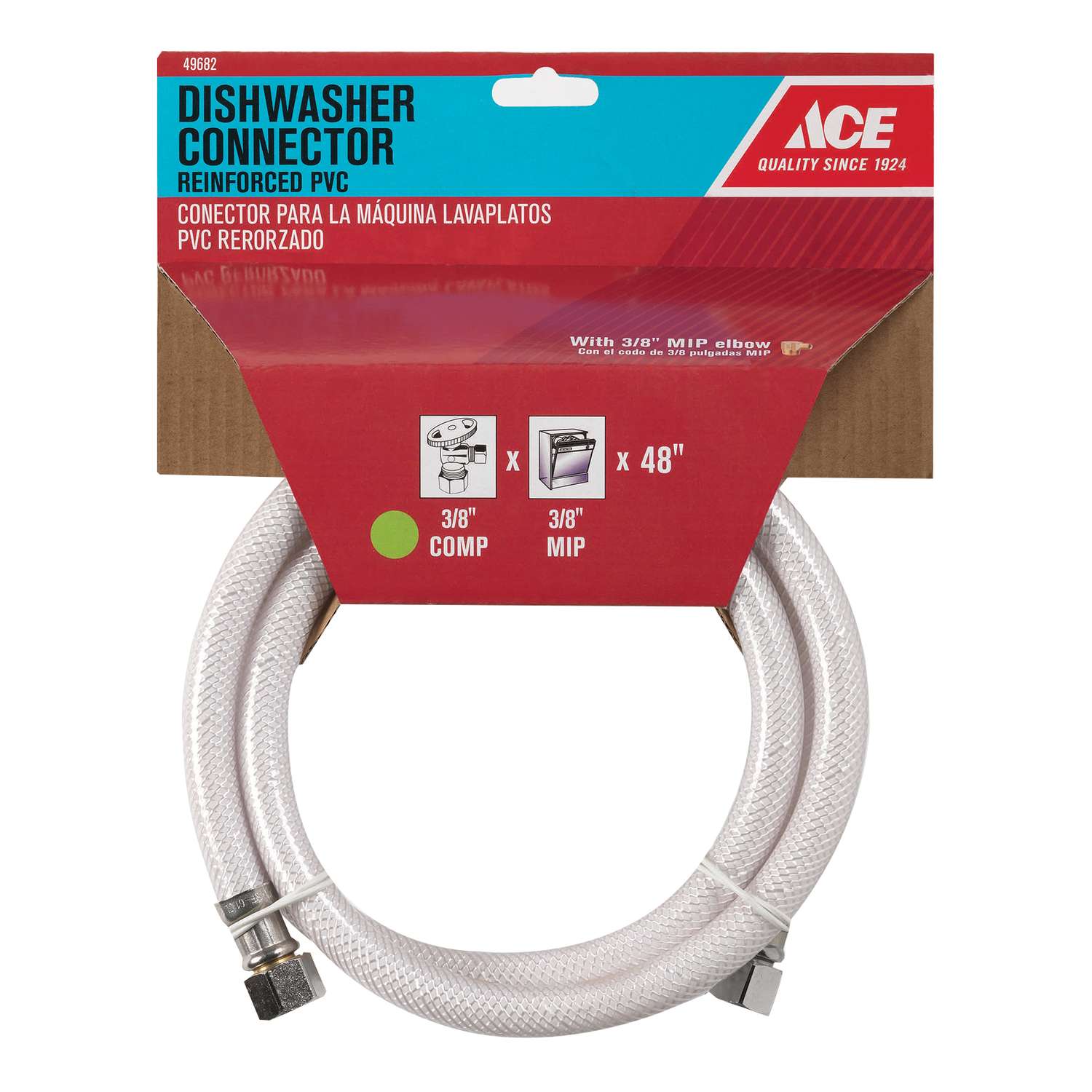 Ace Hardware 3/8 Compression x 3/8 in. Dia. MIP 48 in. PVC Supply Line
