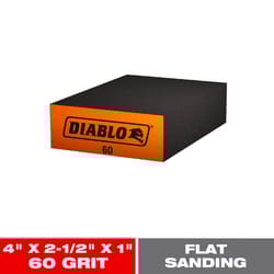 Diablo 4 in. L X 2-1/2 in. W X 1 in. 60 Grit Medium Flat Surface Sanding Sponge