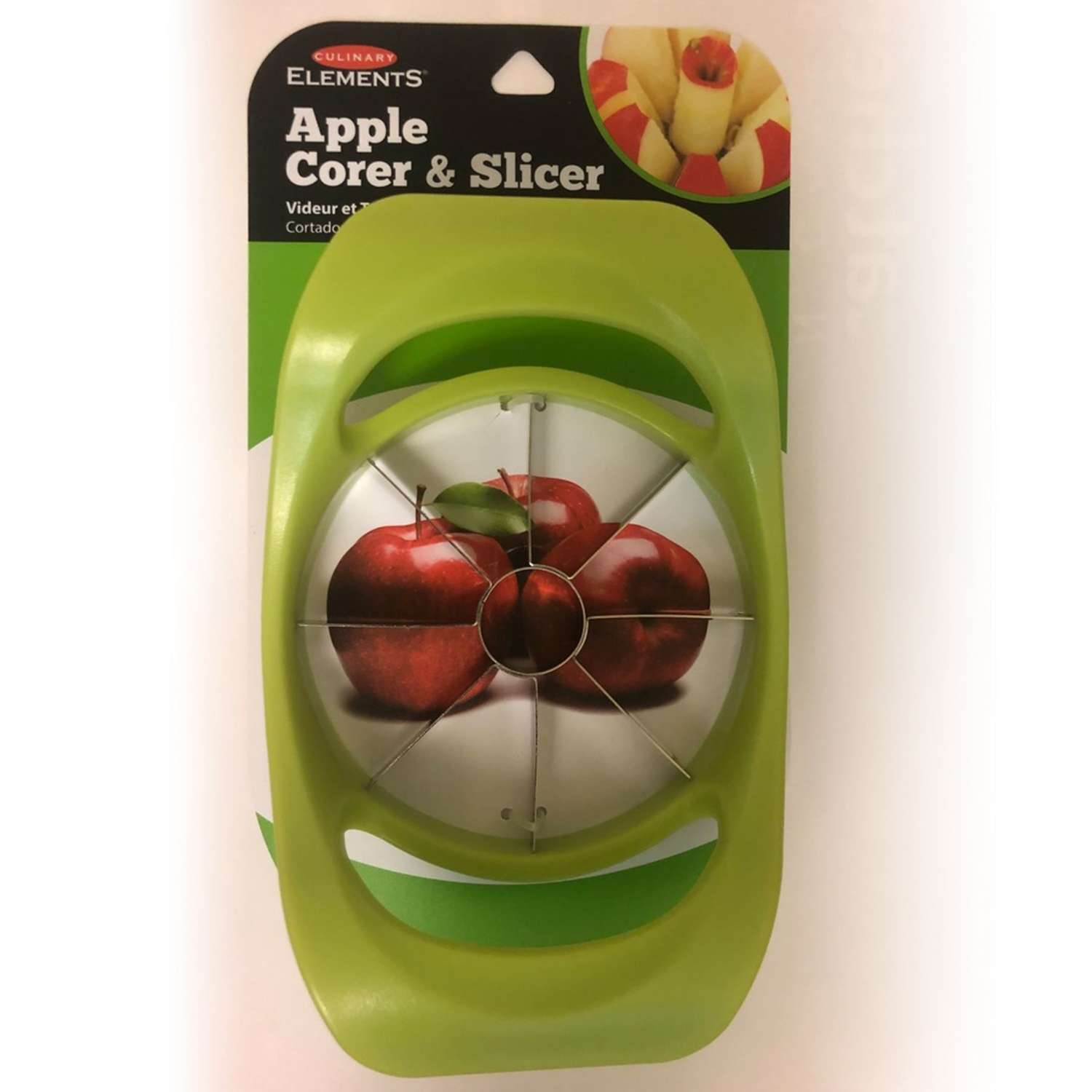 Culinary Elements Green/Silver Stainless Steel Apple Corer and Slicer