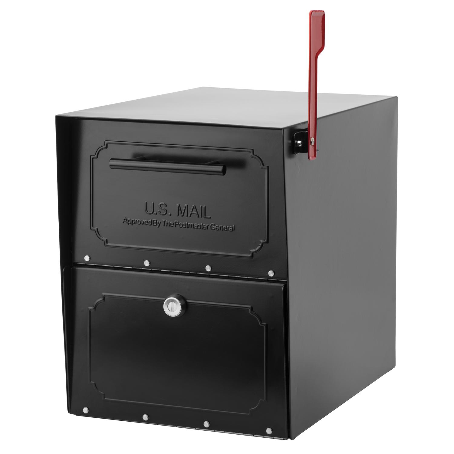 architectural mailboxes oasis classic galvanized steel post mount black mailbox