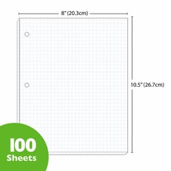 Bazic Products 10-1/2 in. W X 8 in. L Quad Ruled Filler Paper 100 sheet