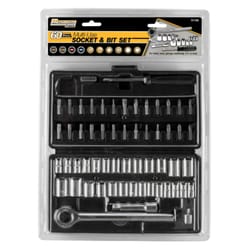 Performance Tool 1/4 and 3/8 in. drive Socket and Bit Set 60 pc