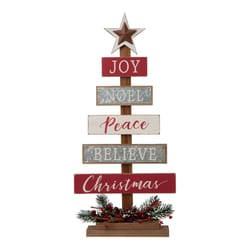 Glitzhome Multicolored Sign Tree Table Decor 20 in.