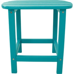 Hanover All-Weather Blue Square Wood Side Table