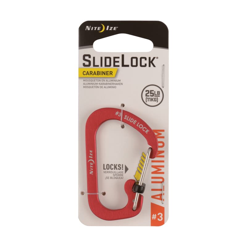Nite Ize SlideLock Aluminum Red Carabiner Key Chain Mfr