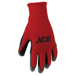 Ace Men's Indoor/Outdoor Coated Work Gloves Red M 1 pair