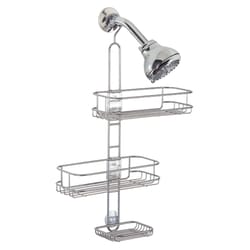 iDesign Linea 22 in. H X 10.5 in. W X 4.5 in. L Silver Shower Caddy