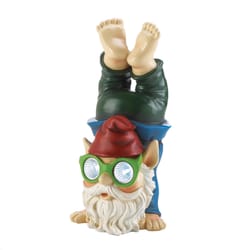 Zingz & Thingz Multicolored Polyresin 12.75 in. H Gnome Handstand Solar Statue