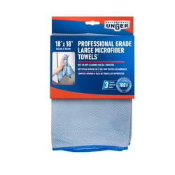 Unger Professional Grade Microfiber Cleaning Towel 18 in. W X 18 in. L 3 pk