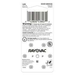 Rayovac Zinc Air 312 1.45 V Hearing Aid Battery 6 pk