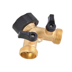 Double Washing Machine Faucet, 2 Way Garden Hose Y Tap Splitter Connector  For 3/4 Supply Pipes, Heavy Duty Brass Double Garden Outdoor Faucet With 2  G