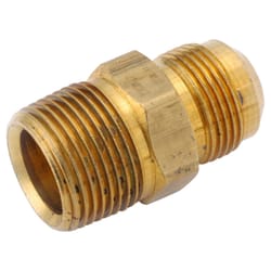 Anderson Metals 15/16 in. Male Flare in. X 1/2 in. D MIP Gold Brass Gas Appliance Adapter