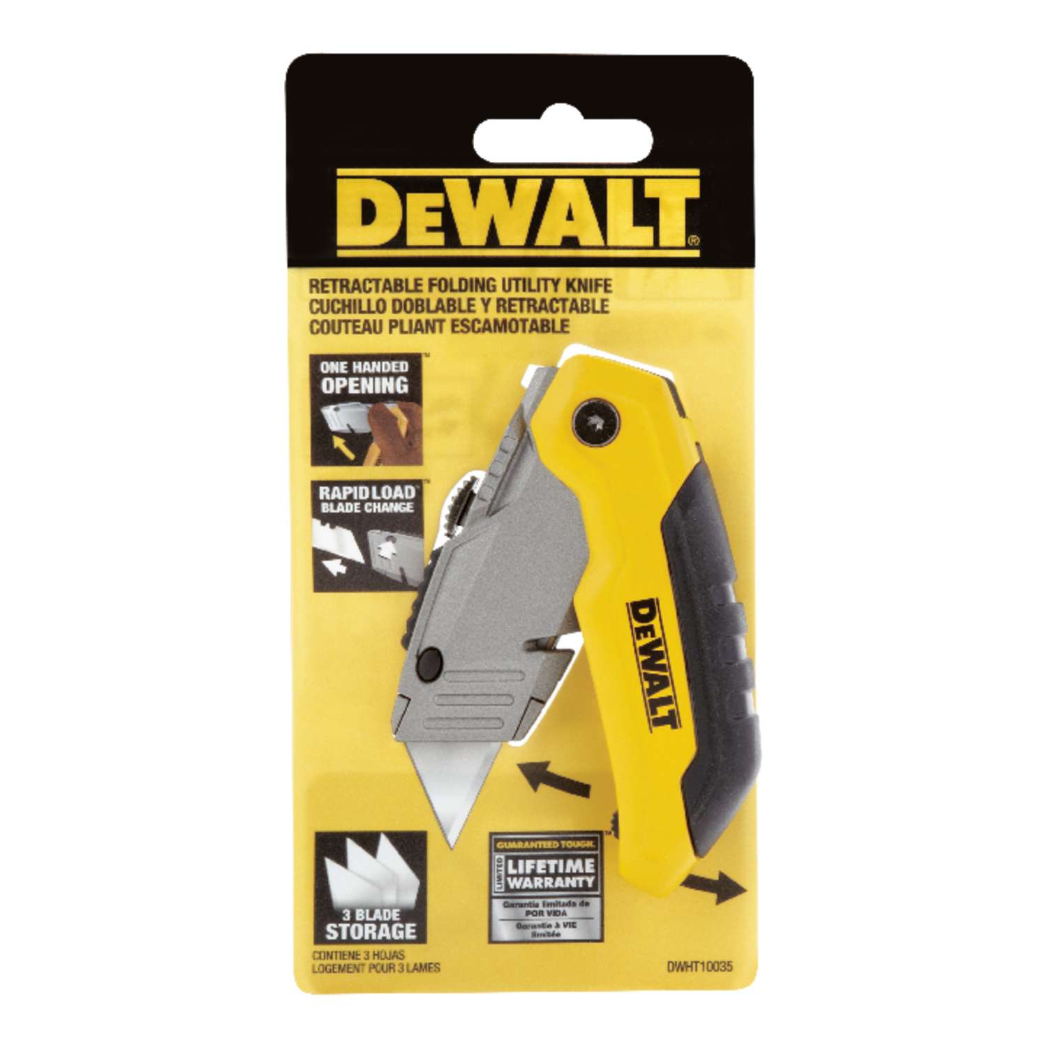 DeWalt 8-3/4 in. Folding Utility Knife Black/Yellow 1 pc. - Ace Hardware