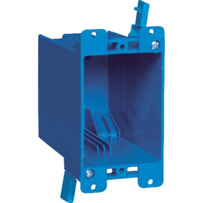 Carlon 4 1 8 In Rectangle Pvc 1 Gang Outlet Box Blue Ace Hardware