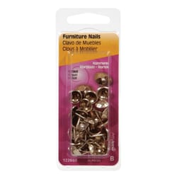 Hillman 1/2 in. Furniture Brass Nail Hammered Head