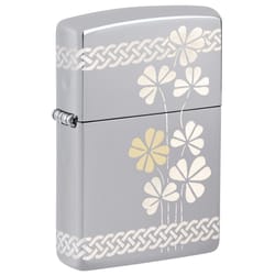 Zippo Silver Clover Lighter 2 oz 1 pk