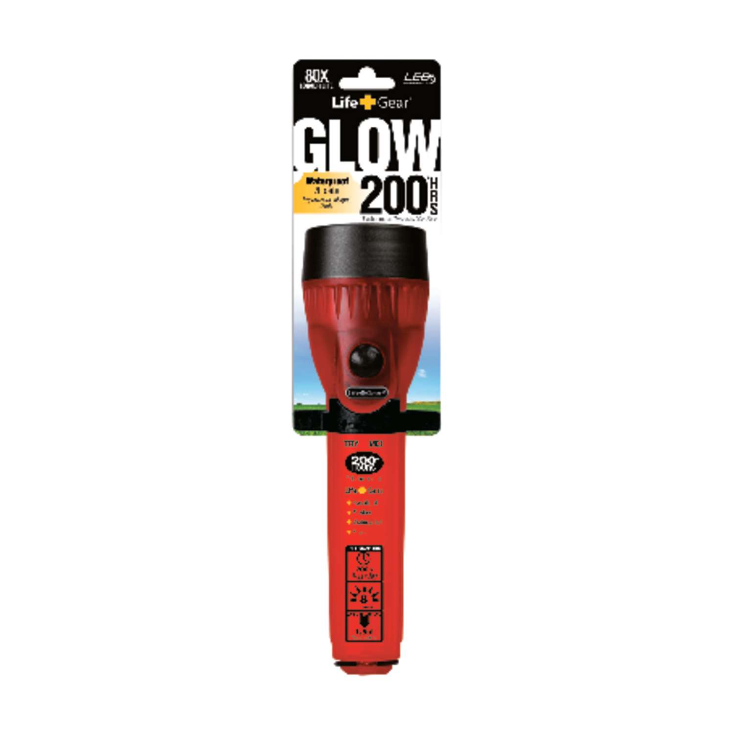 Life Gear Glow 8 lumens Red LED Flashlight AA Battery Ace Hardware