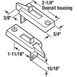 Prime-Line White Plastic Window Tilt Latch 3/4 in. W X 2-1/4 in. L 2 pk