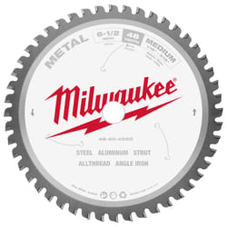 Milwaukee 6-1/2 in. D X 5/8 in. Tungsten Carbide Circular Saw Blade 48 teeth 1 pk