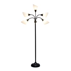 Simple Designs 67 in. Black/White Floor Lamp