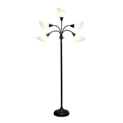 Simple Designs 67 in. Black/White Floor Lamp