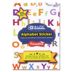 Bazic Products Alphabet Sticker Plastic 4 pk
