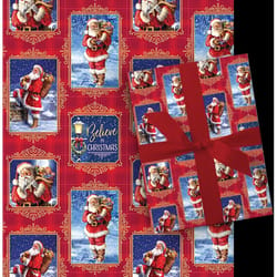 Paper Images Assorted Santas and Snowman Gift Wrap