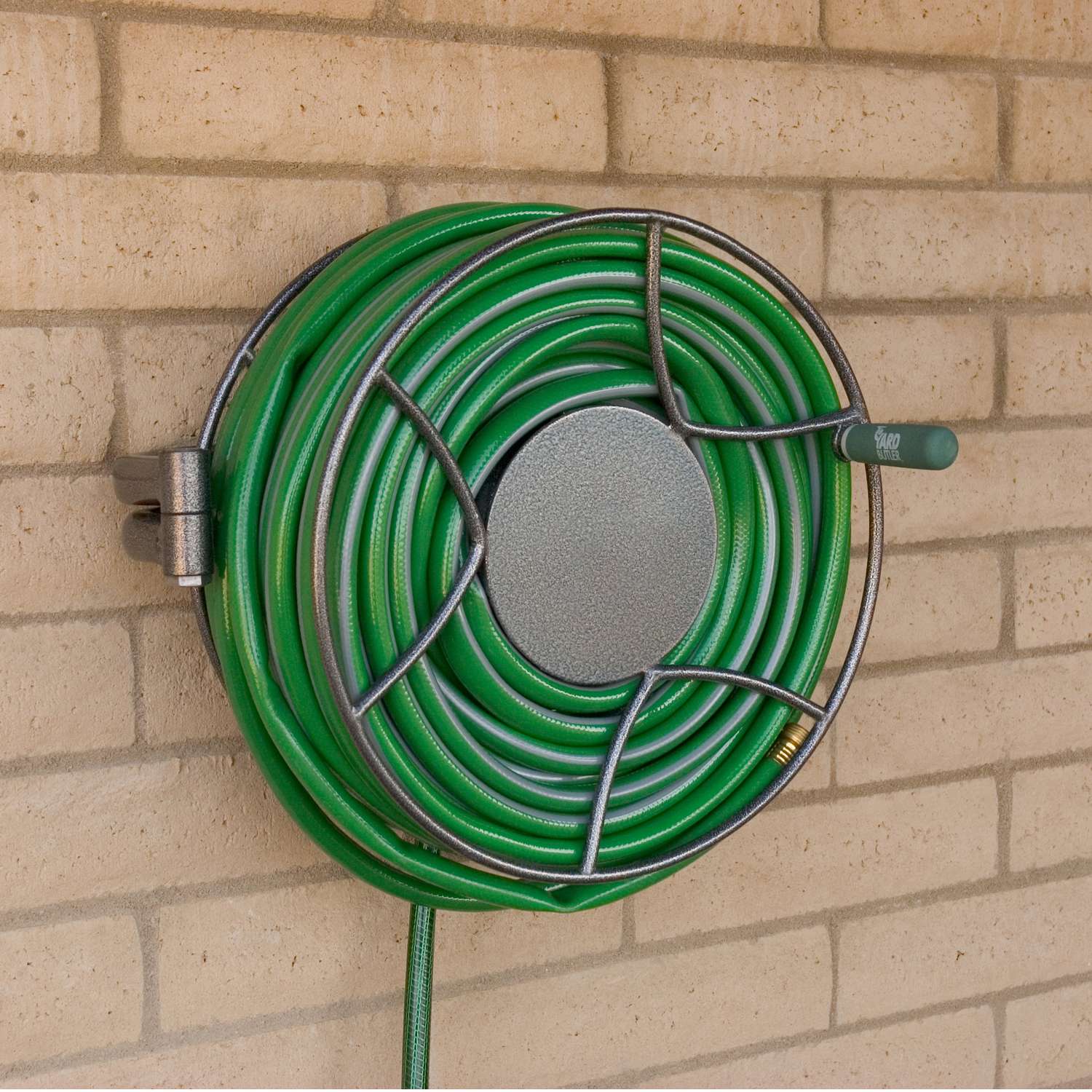 Wall mounted garden watering hose reel holder bracket with plugs & screws