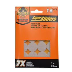 Super Sliders Gorilla Beige 1 in. Adhesive Felt Sliders 16 pk