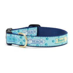 Up Country Blue To The Beach Nylon Dog Collar Medium