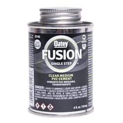 Oatey Fusion Single Step Clear Cement For Medium PVC 4 oz