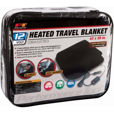 Heated travel best sale blanket battery