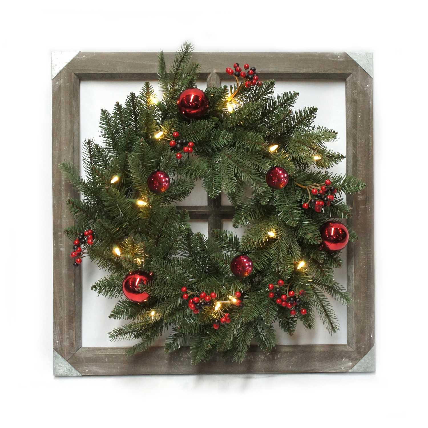 Celebrations Prelit Green Wreath 24 In Dia Warm White Ace Hardware