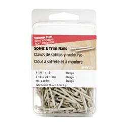 HILLMAN 1-1/4 in. Soffit and Trim Stainless Steel Nail Flat Head 6 oz