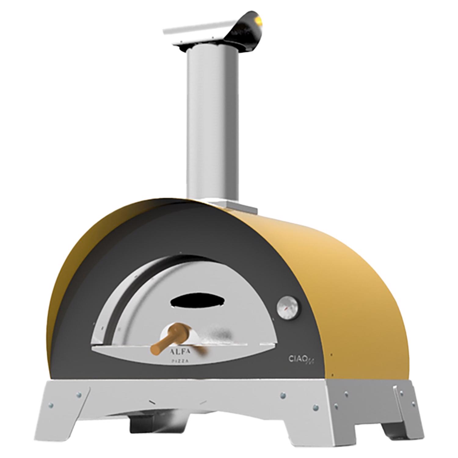 Photos - Restaurant Equipment Alfa 36 in. Wood Ciao Outdoor Pizza Oven Yellow FXCM-LGIA-T-V2 