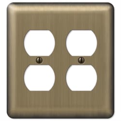 Amerelle Devon Brushed Brass 2 gang Stamped Steel Duplex Wall Plate 1 pk