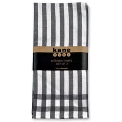 Kane Home Black/White Cotton Striped Kitchen Towel 3 pk