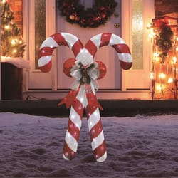 Celebrations LED Red/White Lighted Candy Can 3.5 ft. Yard Decor