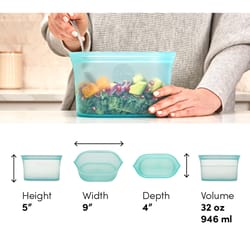 Zip Top 32 oz Gray Food Storage 1 pk