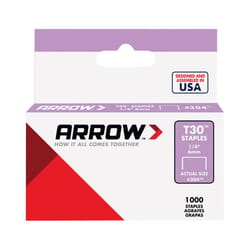 Arrow T30 3/8 in. W X 1/4 in. L 22 Ga. Narrow Crown Thin Wire Staples 1000 pk