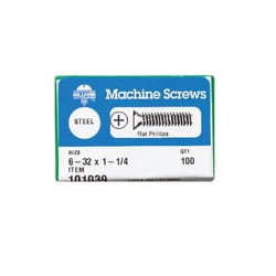 HILLMAN No. 6-32 Ga. X 1-1/4 in. L Phillips Flat Head Zinc-Plated Steel Machine Screws 100 pk